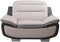 Faux Leather Upholstered Wooden Sofa Chair with Contrasting Patch Design, Gray-Accent Chairs-Gray-Wood and Faux Leather-JadeMoghul Inc.