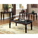 Faux Marble Top Coffee & End Tables Set, Espresso Brown, Pack of 3-Coffee Table Sets-Brown-Marble & Wood-JadeMoghul Inc.