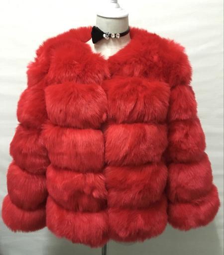 Faux Mink fashion Winter Jacket-Red-S-JadeMoghul Inc.