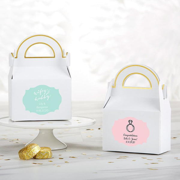Favor Boxes Bags & Containers Personalized Gable Favor Box - Wedding (Set of 12) Kate Aspen