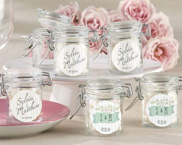 Favor Boxes Bags & Containers Personalized Glass Favor Jars - Kate's Rustic Wedding Collection (Set of 12) Kate Aspen