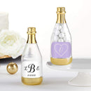Favor Boxes Bags & Containers Personalized Gold Metallic Champagne Bottle Favor Container - Monogram (Set of 12) Kate Aspen