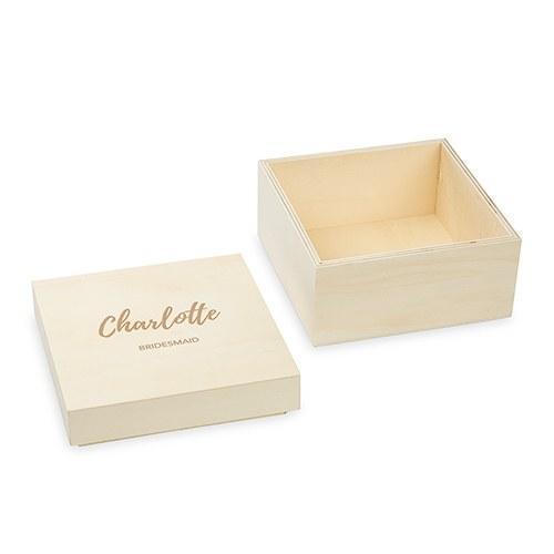 Favor Boxes Bags & Containers Personalized Wooden Keepsake Gift Box - Bold Script Etching (Pack of 1) Weddingstar
