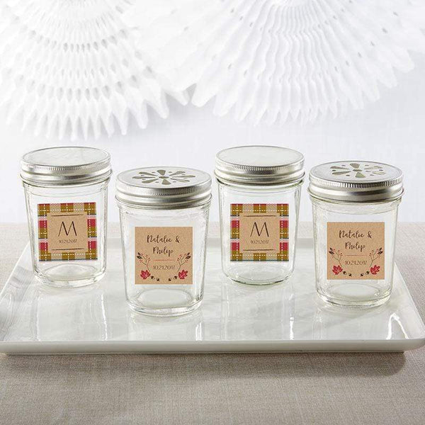 Favor Boxes & Containers Personalized Glass Mason Jar - Fall (2 Sets of 12) Kate Aspen