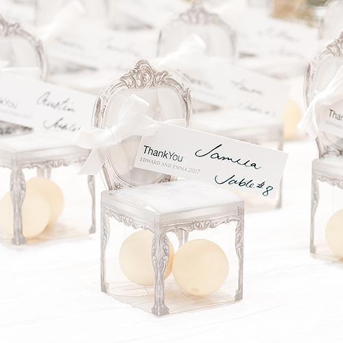 Transparent Chair Favor Boxes Smoke Grey (Pack of 10)