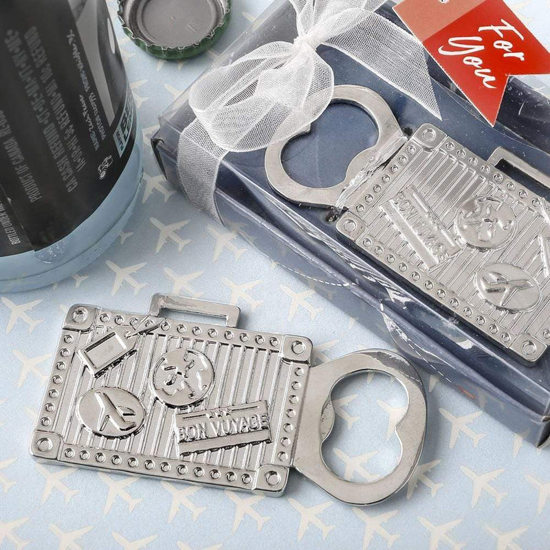 Favors by Theme silver suitcase metal bottle opener Fashioncraft
