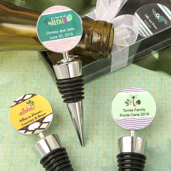 Favors By Type Personalized Expressions Collection Wine Bottle Stopper Favors - tropical design Fashioncraft
