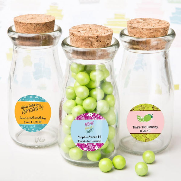 Favors By Type Personalized Vintage Glass Milk Bottle With Round Cork Top - graduation design Fashioncraft