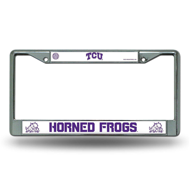 Unique License Plate Frames Texas Christian U Chrome Frame