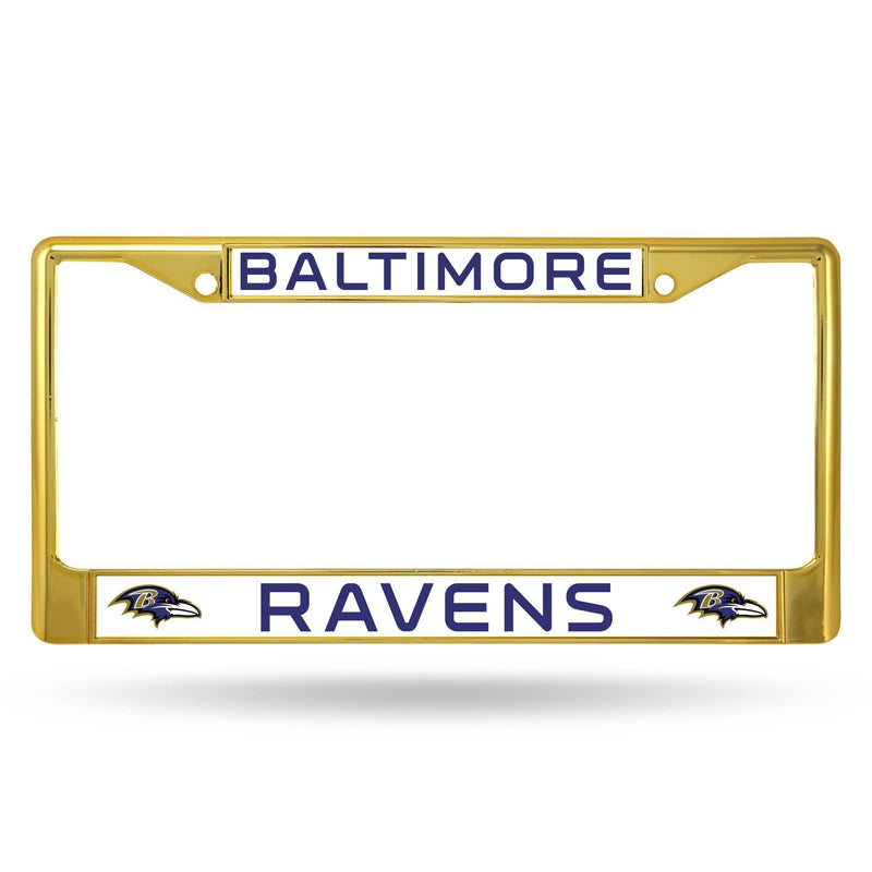 FCC Chrome Frame (Colored) Best License Plate Frame Ravens Colored Chrome Frame Secondary Gold RICO