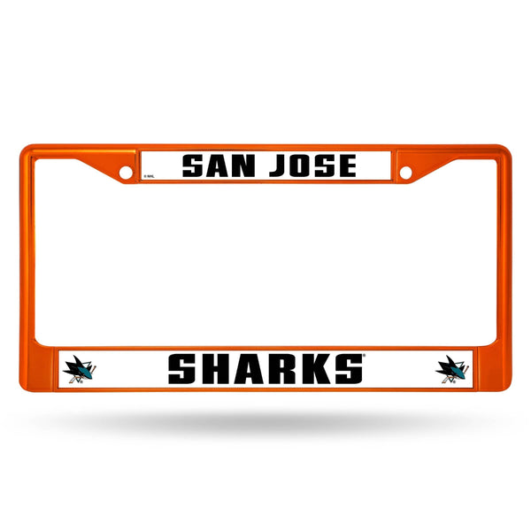 FCC Chrome Frame (Colored) Best License Plate Frame Sharks Orange Colored Chrome Frame RICO