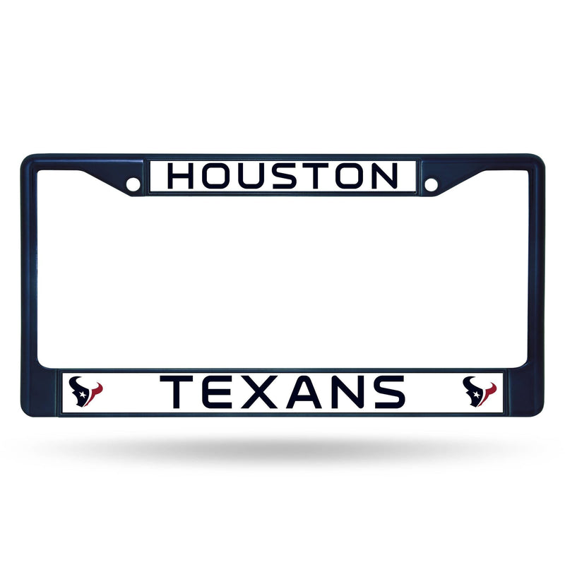 FCC Chrome Frame (Colored) Car License Plate Frame Texans Colored Chrome Frame Secondary Navy RICO