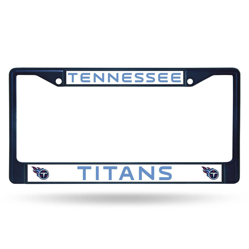FCC Chrome Frame (Colored) Car License Plate Frame Titans Navy Colored Chrome Frame RICO