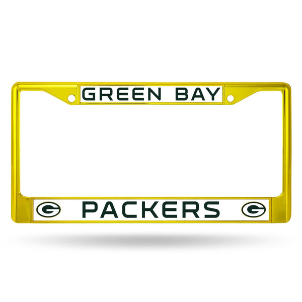 FCC Chrome Frame (Colored) Cute License Plate Frames Packers Colored Chrome Frame Secondary Yellow RICO