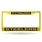 FCCL Laser Colored Chrome Frame Chrome License Plate Frames Steelers Yellow Laser Colored Chrome Frame SPARO