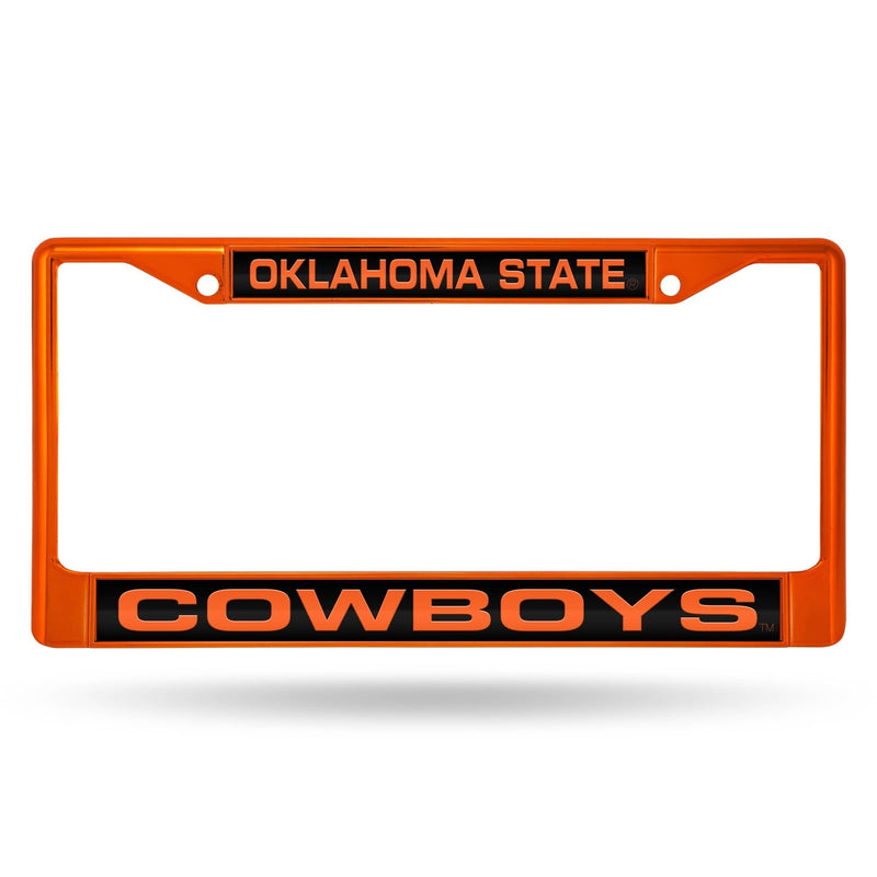 FCCL Laser Colored Chrome Frame License Plate Frames Oklahoma St Laser Chrome Frame SPARO