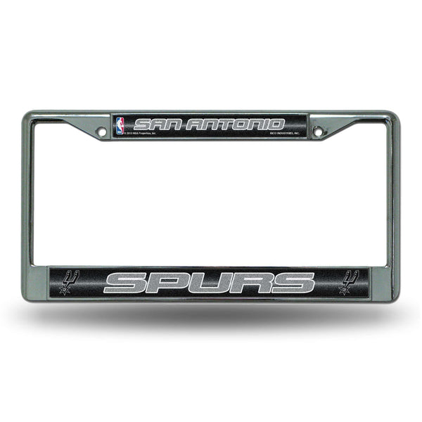 FCGL License Frame (Chrome Glitter) Car License Plate Frame Spurs Bling Chrome Frame RICO