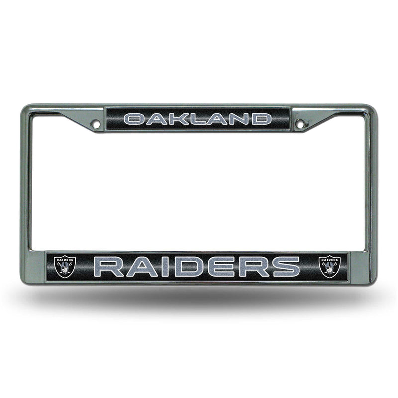 FCGL License Frame (Chrome Glitter) Cute License Plate Frames Oakland Raiders Bling Chrome Frame RICO