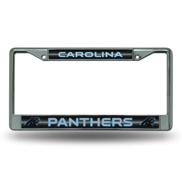 FCGL License Frame (Chrome Glitter) Cute License Plate Frames Panthers Bling Chrome Frame RICO