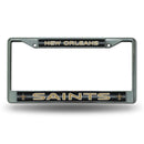 Cute License Plate Frames Saints Bling Chrome Frame