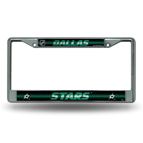 FCGL License Frame (Chrome Glitter) Vehicle License Plate Frames Stars Bling Chrome Frame RICO