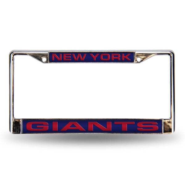 FCL Chrome Laser License Frame Honda License Plate Frame NY Giants Blue Laser Chrome Frame RICO