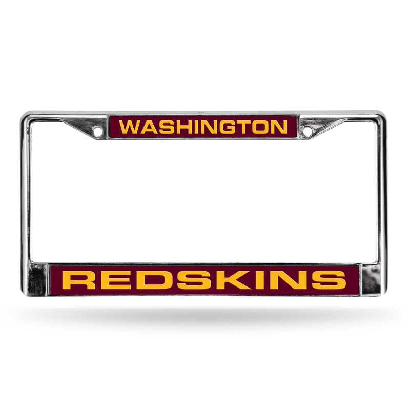 FCL Chrome Laser License Frame Honda License Plate Frame Redskins Red Laser Chrome Frame RICO