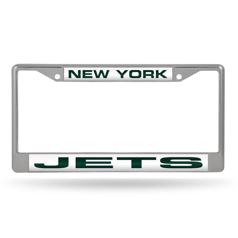 FCL Chrome Laser License Frame Mustang License Plate Frame New York Jets Laser Chrome Frame RICO