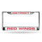 FCL Chrome Laser License Frame Red Wings Laser Chrome Frame White Background With Red Letters RICO