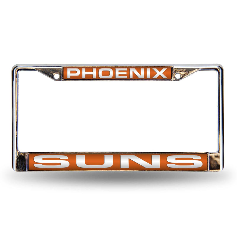 Porsche License Plate Frame Suns Orange Laser Chrome Frame