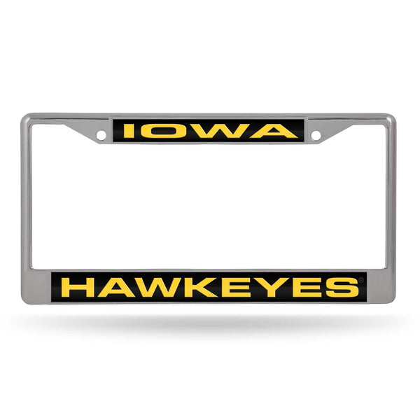 Mercedes Benz License Plate Frame University Of Iowa Black Laser Chrome Frame