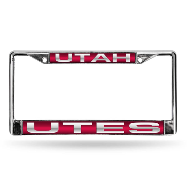 Toyota License Plate Frame Utah Red Laser Chrome Frame