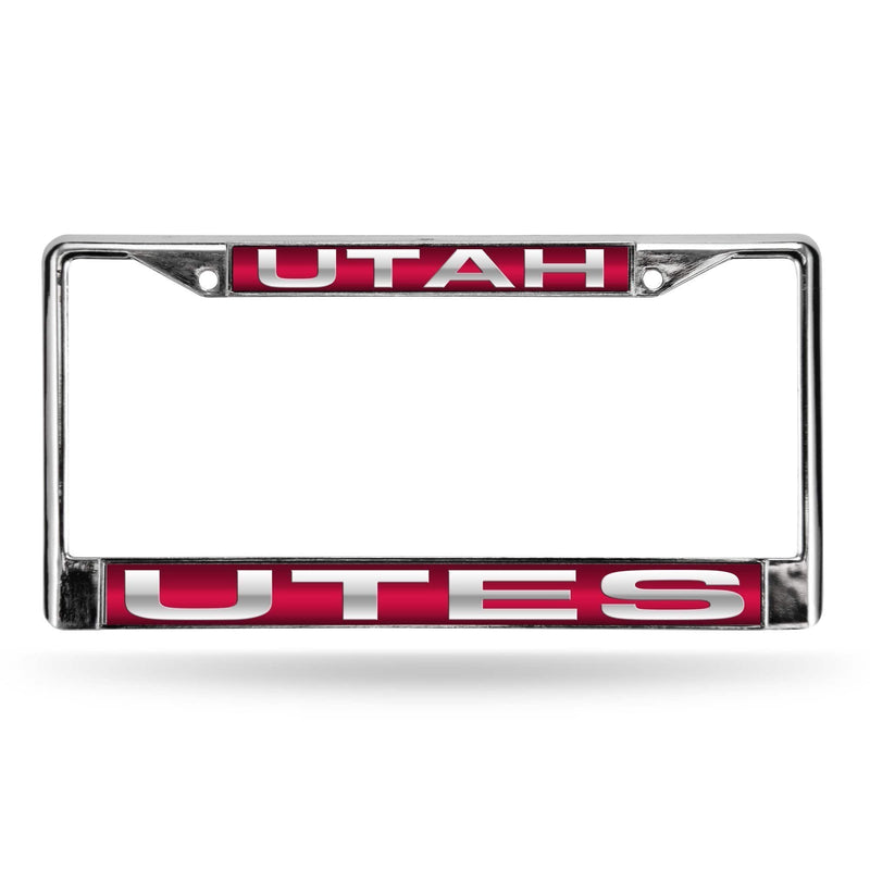 Toyota License Plate Frame Utah Red Laser Chrome Frame