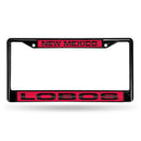 FCLB Laser License Frame (Black) Black License Plate Frame New Mexico Black Laser Chrome Frame RICO