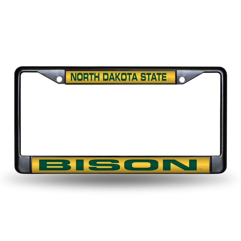 FCLB Laser License Frame (Black) Black License Plate Frame North Dakota State Black Laser Chrome Frame RICO