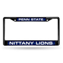 FCLB Laser License Frame (Black) Black License Plate Frame Penn State Black Laser Chrome Frame RICO