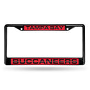 FCLB Laser License Frame (Black) Cadillac License Plate Frame Tampa Bay Buccaneers Black Laser Chrome Frame RICO