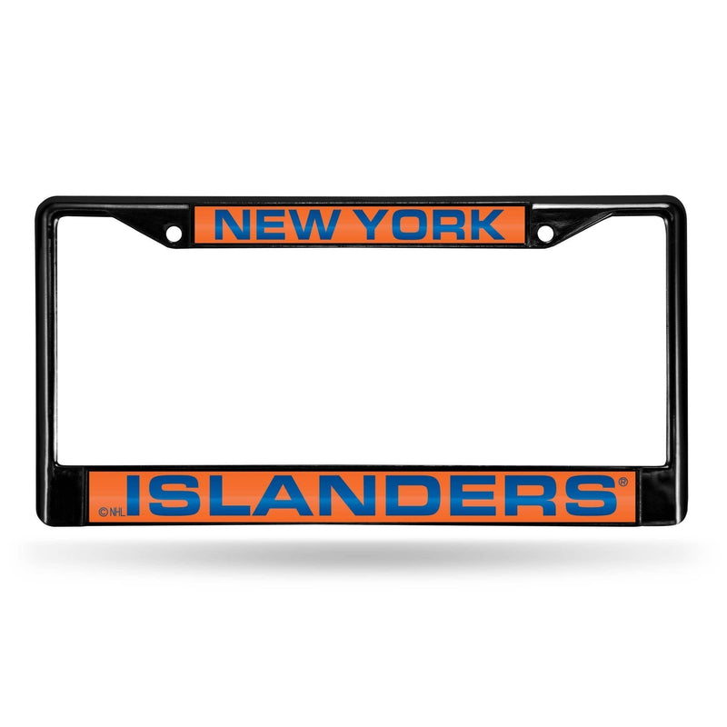 FCLB Laser License Frame (Black) Mercedes License Plate Frame New York Islanders Black Laser Chrome Frame RICO