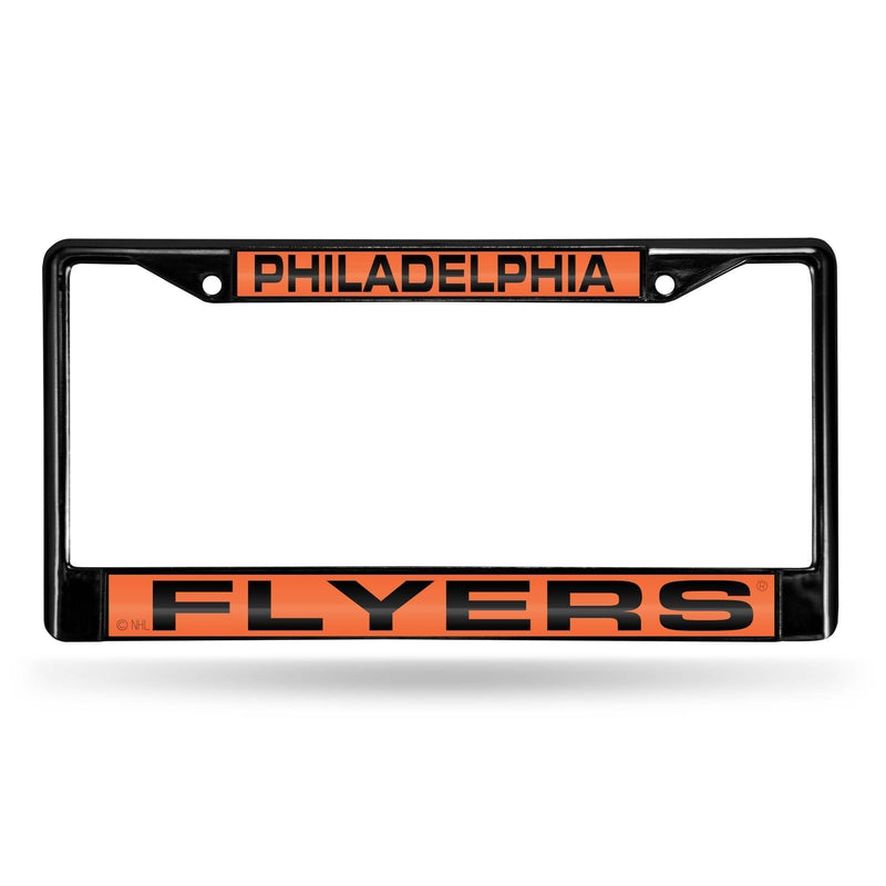 Mercedes License Plate Frame Philadelphia Flyers Black Laser Chrome Frame