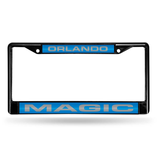 FCLB Laser License Frame (Black) Porsche License Plate Frame Orlando Magic Black Laser Chrome Frame RICO