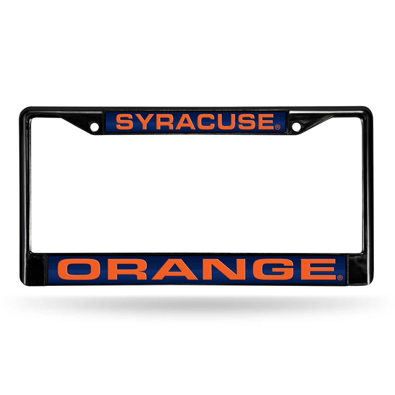 Black License Plate Frame Syracuse Black Laser Chrome Frame