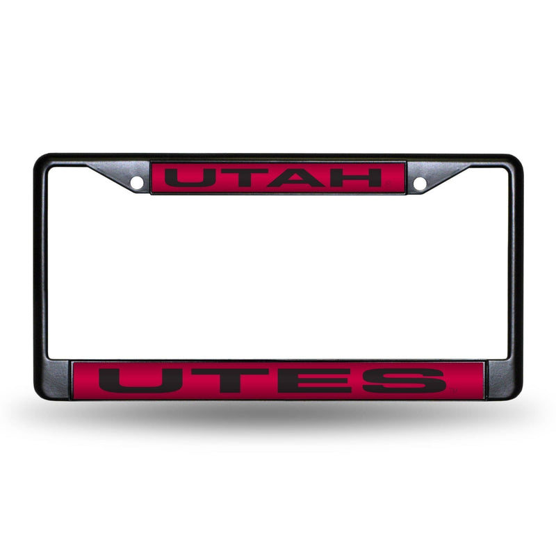 Subaru License Plate Frame Utah Black Laser Chrome Frame