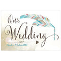 Feather Whimsy Directional Sign Sea Blue (Pack of 1)-Wedding Signs-Purple-JadeMoghul Inc.