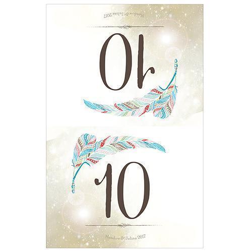 Feather Whimsy Folded Table Numbers Numbers 1-12 Purple (Pack of 12)-Table Planning Accessories-Sea Blue-61-72-JadeMoghul Inc.