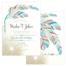 Feather Whimsy Invitation Sea Blue (Pack of 1)-Invitations & Stationery Essentials-Purple-JadeMoghul Inc.