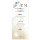 Feather Whimsy Menu Card Sea Blue (Pack of 1)-Reception Stationery-Chocolate Brown-JadeMoghul Inc.