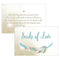 Feather Whimsy Open Format Large Rectangular Card Chocolate Brown (Pack of 1)-Wedding Favor Stationery-Sea Blue-JadeMoghul Inc.