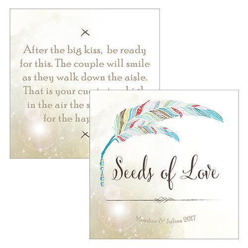 Feather Whimsy Open Format Square Favor Tag Purple (Pack of 1)-Wedding Favor Stationery-Sea Blue-JadeMoghul Inc.