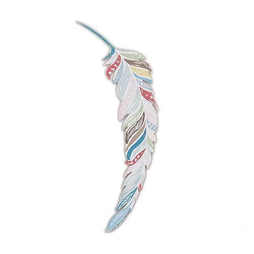 Feather Whimsy Paper Feathers - Large Sea Blue (Pack of 12)-Stationery-Purple-JadeMoghul Inc.