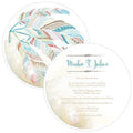 Feather Whimsy Personalized Hand Fan Sea Blue (Pack of 1)-Wedding Parasols Umbrellas & Fans-Purple-JadeMoghul Inc.